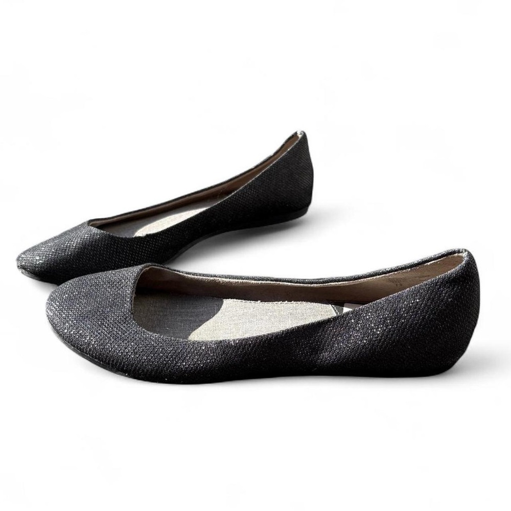 Y2K Vintage BC Ballet Flats in Metallic Black Canvas